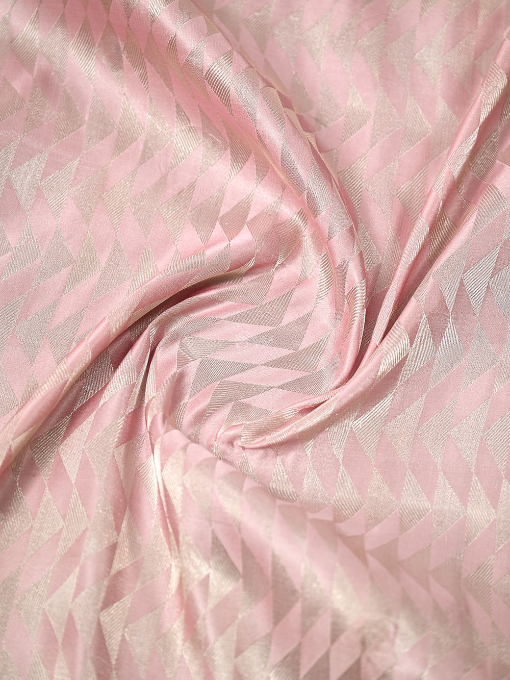 Pastel Pink Satin Brocade Handloom Banarasi Saree