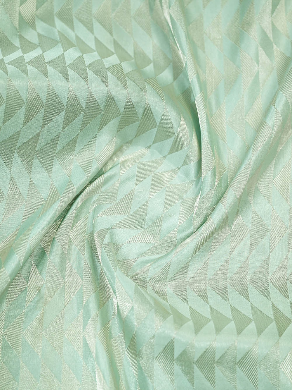 Pastel Green Satin Brocade Handloom Banarasi Saree