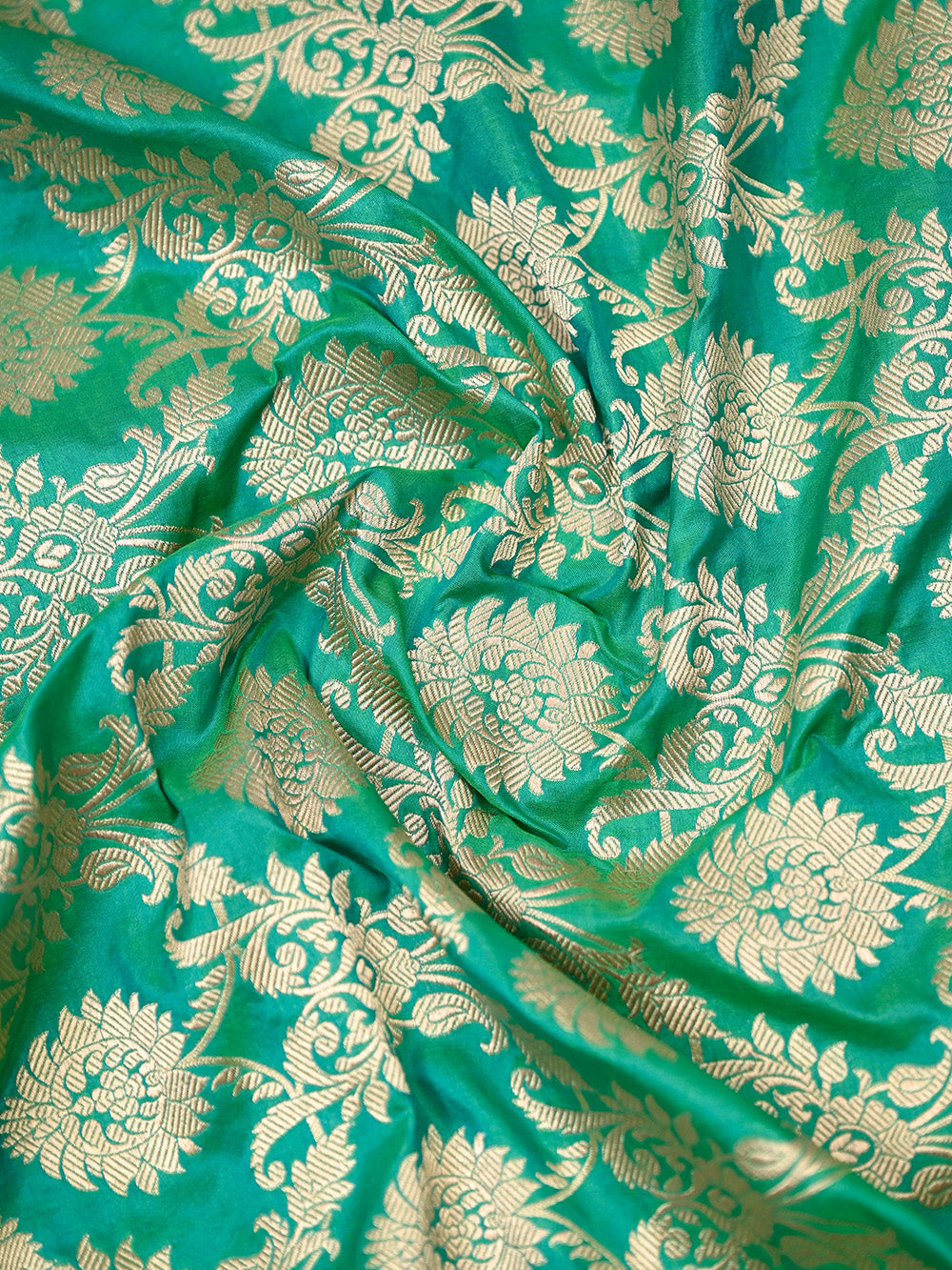 Sea Green Uppada Katan Silk Handloom Banarasi Saree