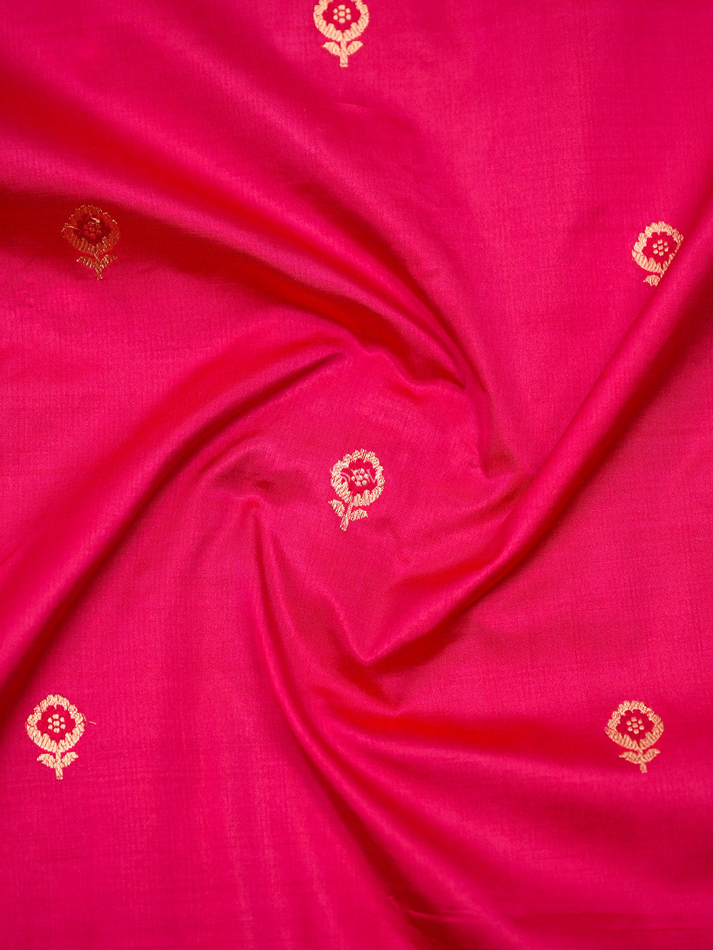 Dark Pink Meenakari Booti Katan Silk Handloom Banarasi Saree