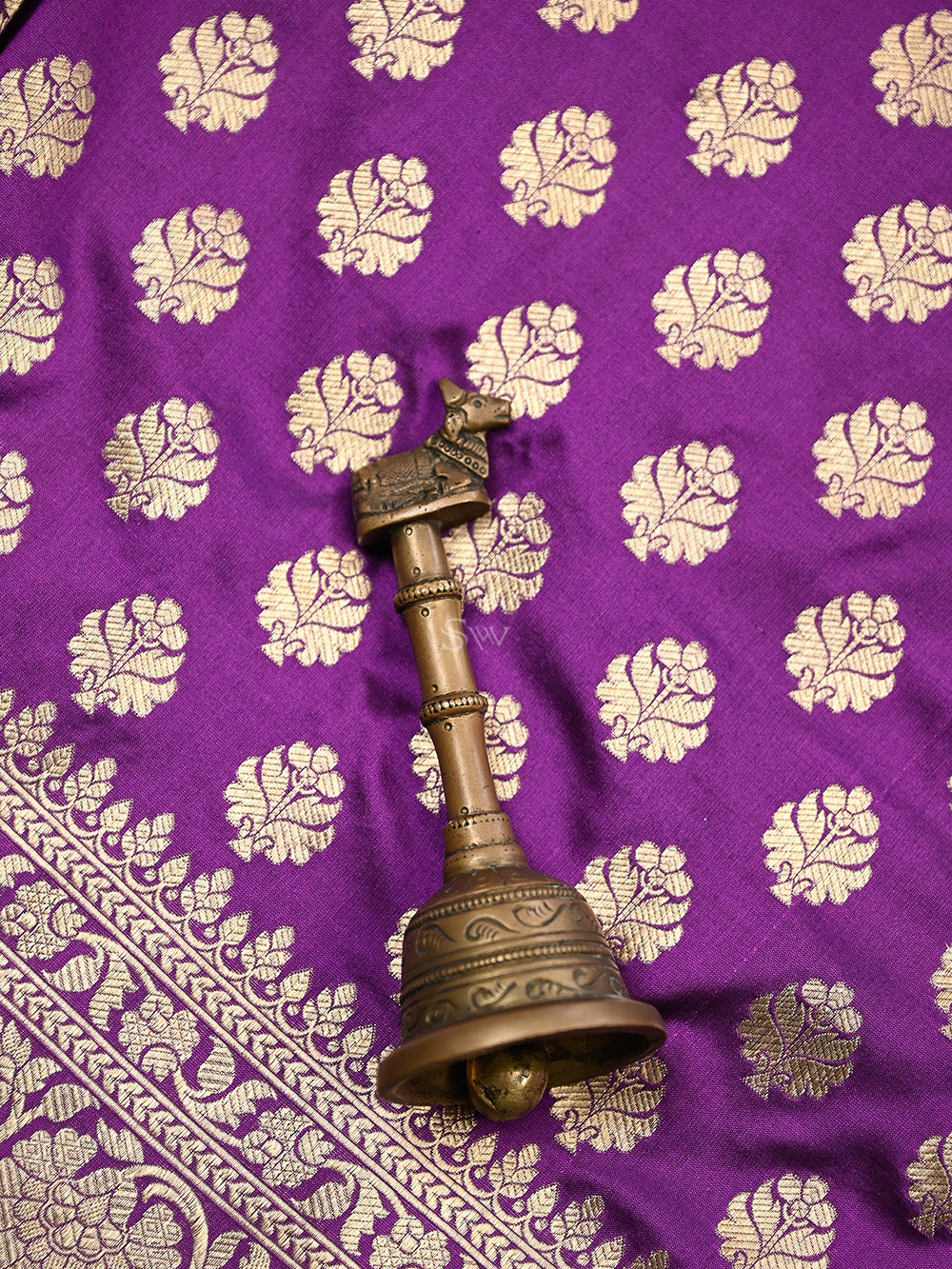 Purple Booti Uppada Katan Silk Handloom Banarasi Saree