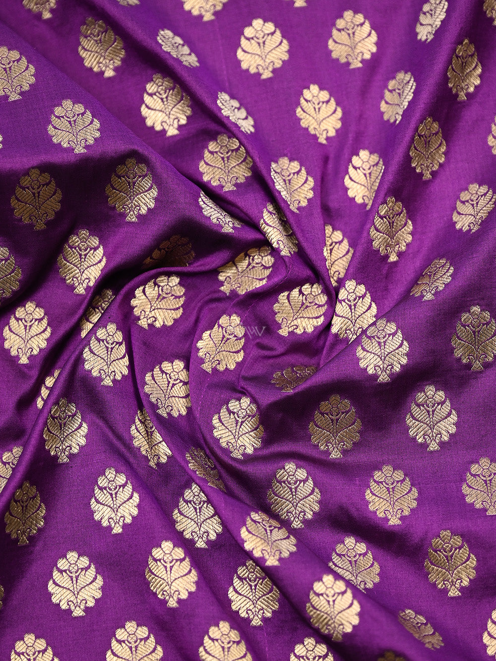 Purple Booti Uppada Katan Silk Handloom Banarasi Saree