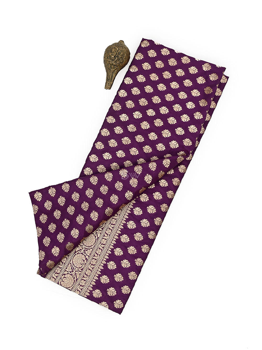 Purple Booti Uppada Katan Silk Handloom Banarasi Saree