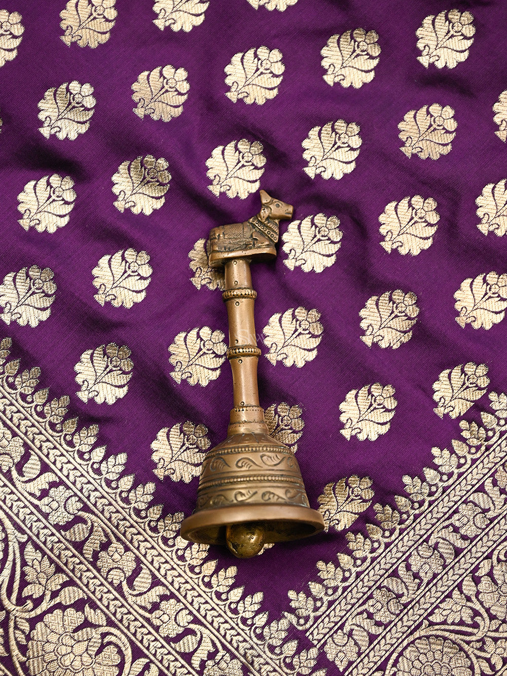 Purple Booti Uppada Katan Silk Handloom Banarasi Saree