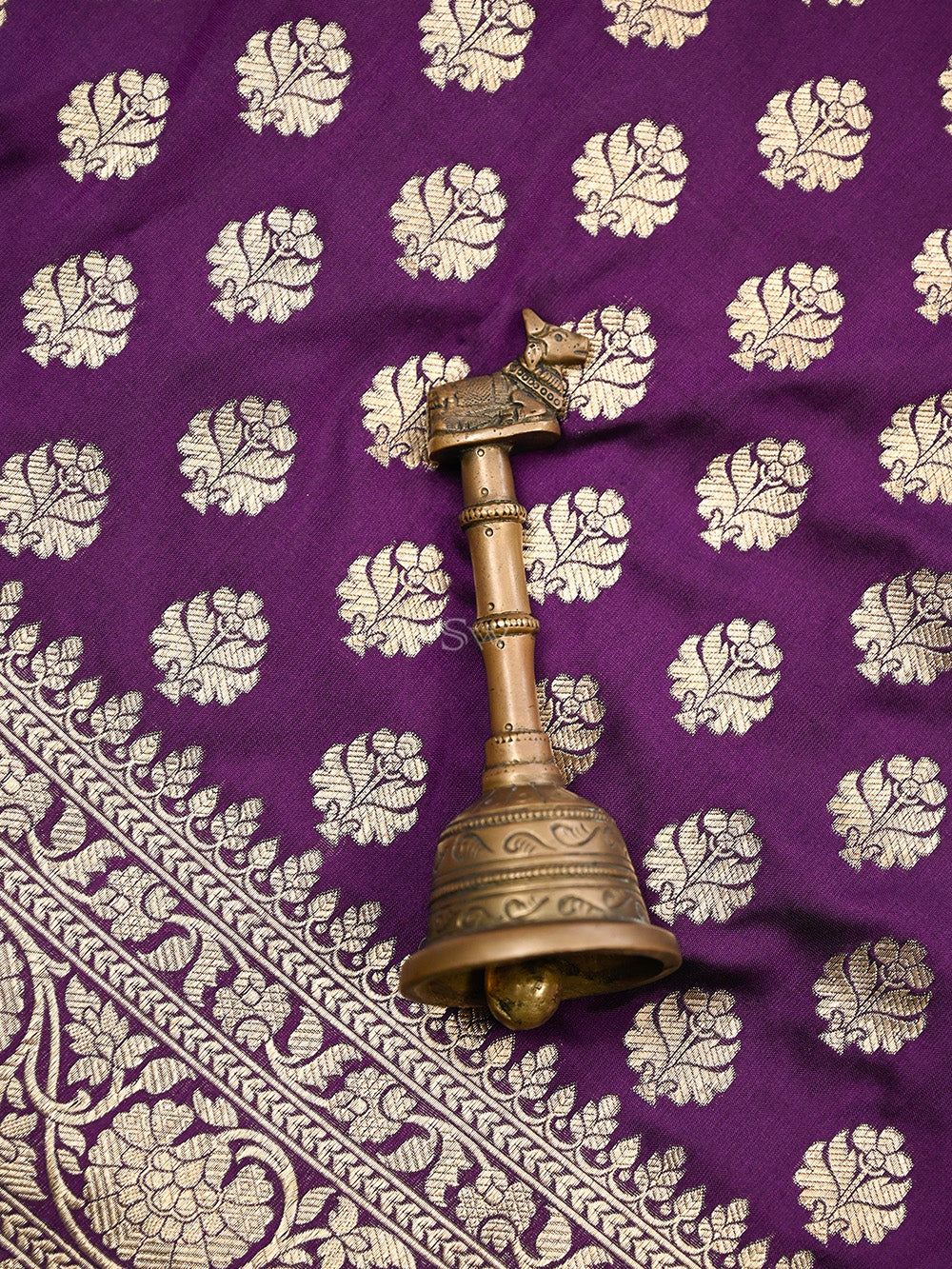 Purple Booti Uppada Katan Silk Handloom Banarasi Saree