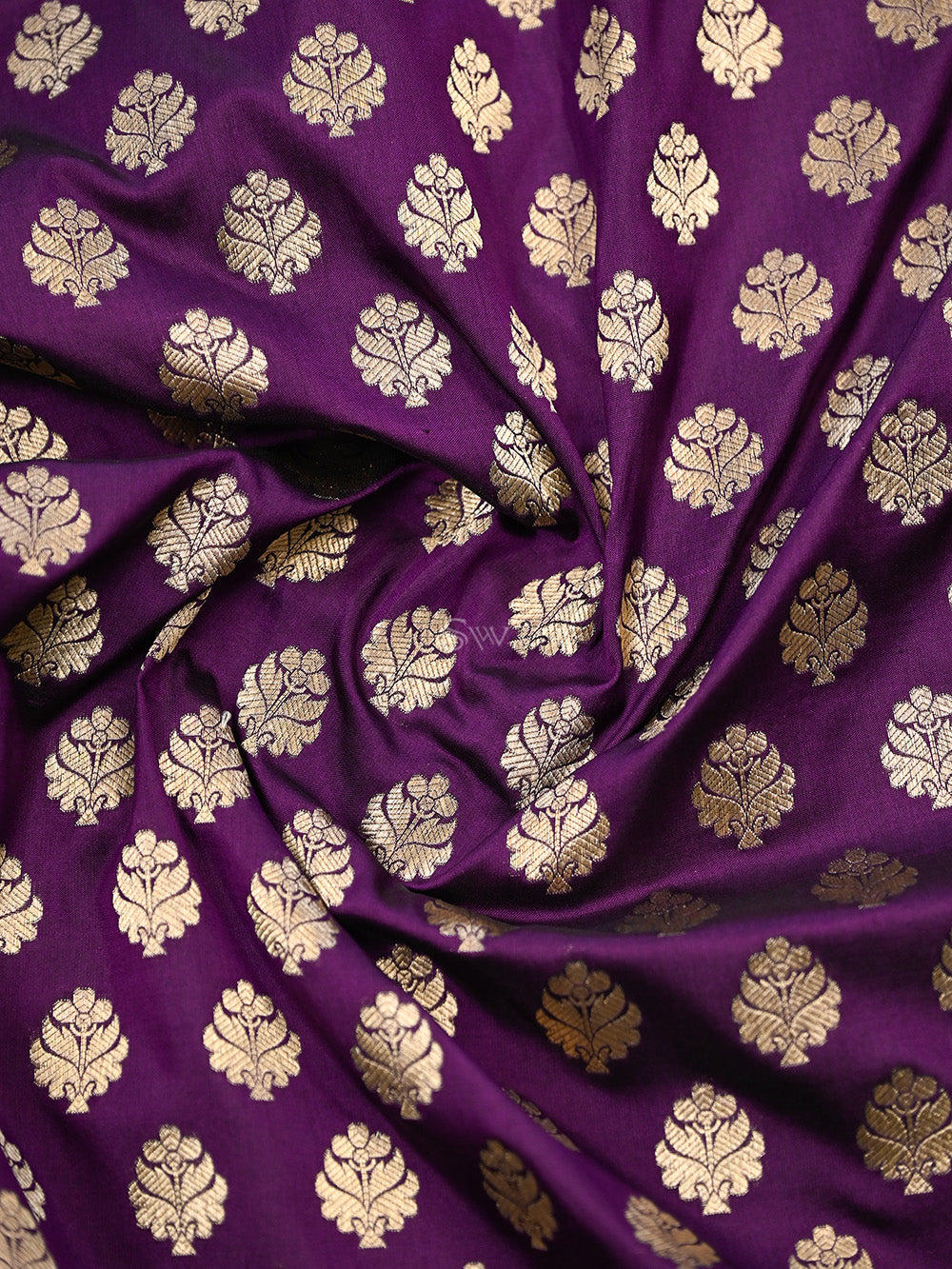 Purple Booti Uppada Katan Silk Handloom Banarasi Saree