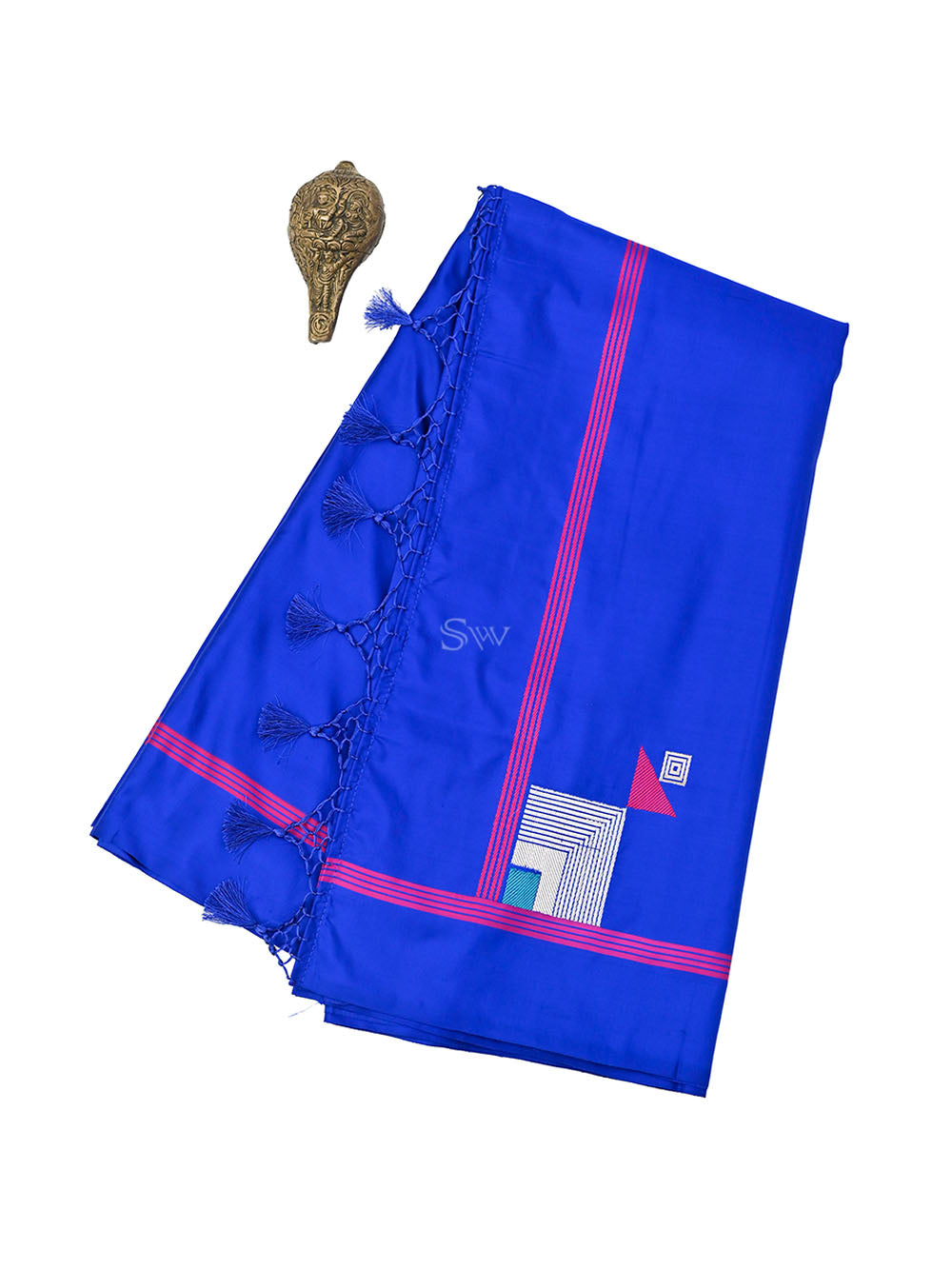 Royal Blue Konia Satin Silk Handloom Banarasi Saree