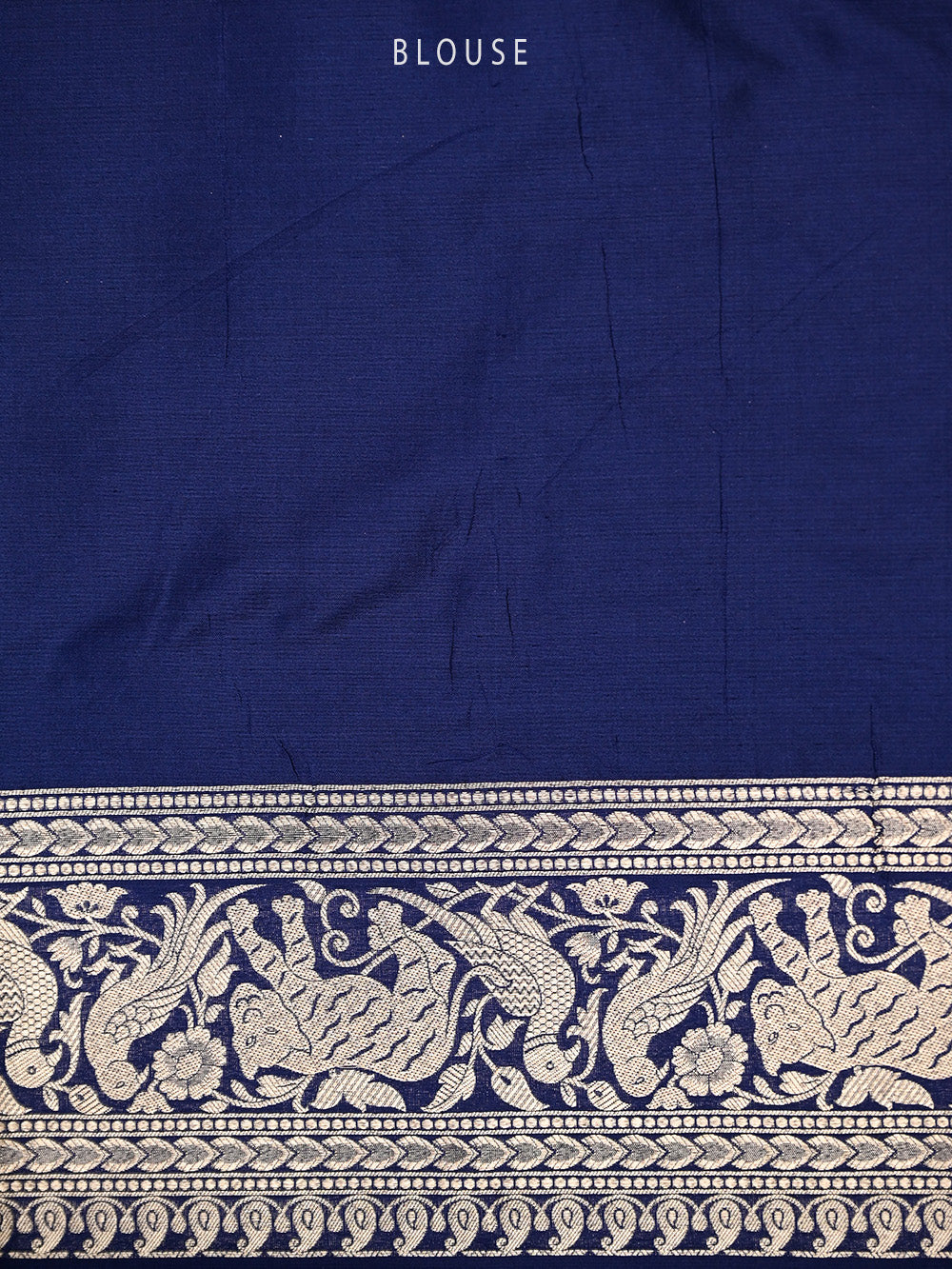 Navy Blue Shikargah Katan Silk Handloom Banarasi Saree