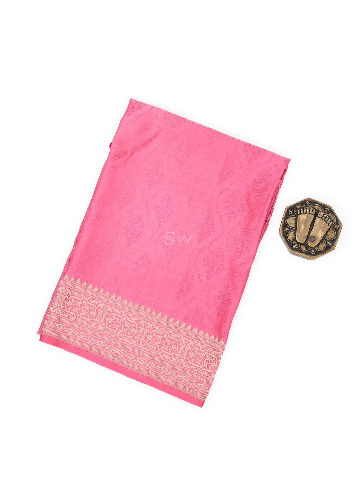 Pink Tanchoi Silk Handloom Banarasi Fabric