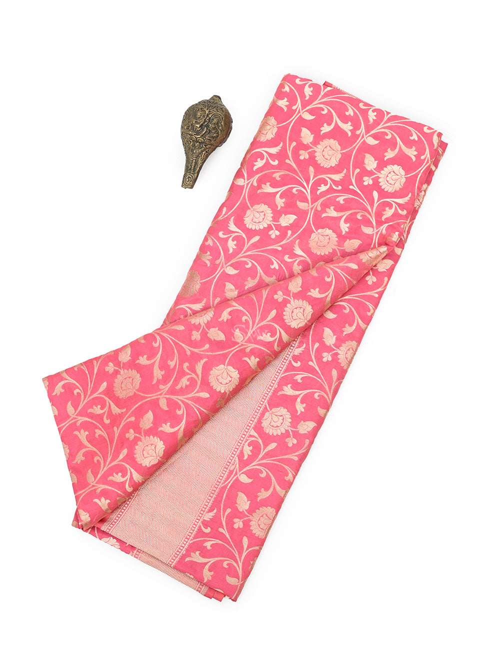 Pink Uppada Jaal Katan Silk Handloom Banarasi Saree