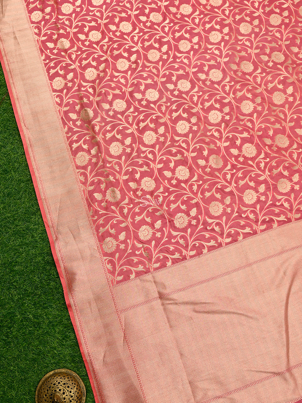 Pink Uppada Jaal Katan Silk Handloom Banarasi Saree