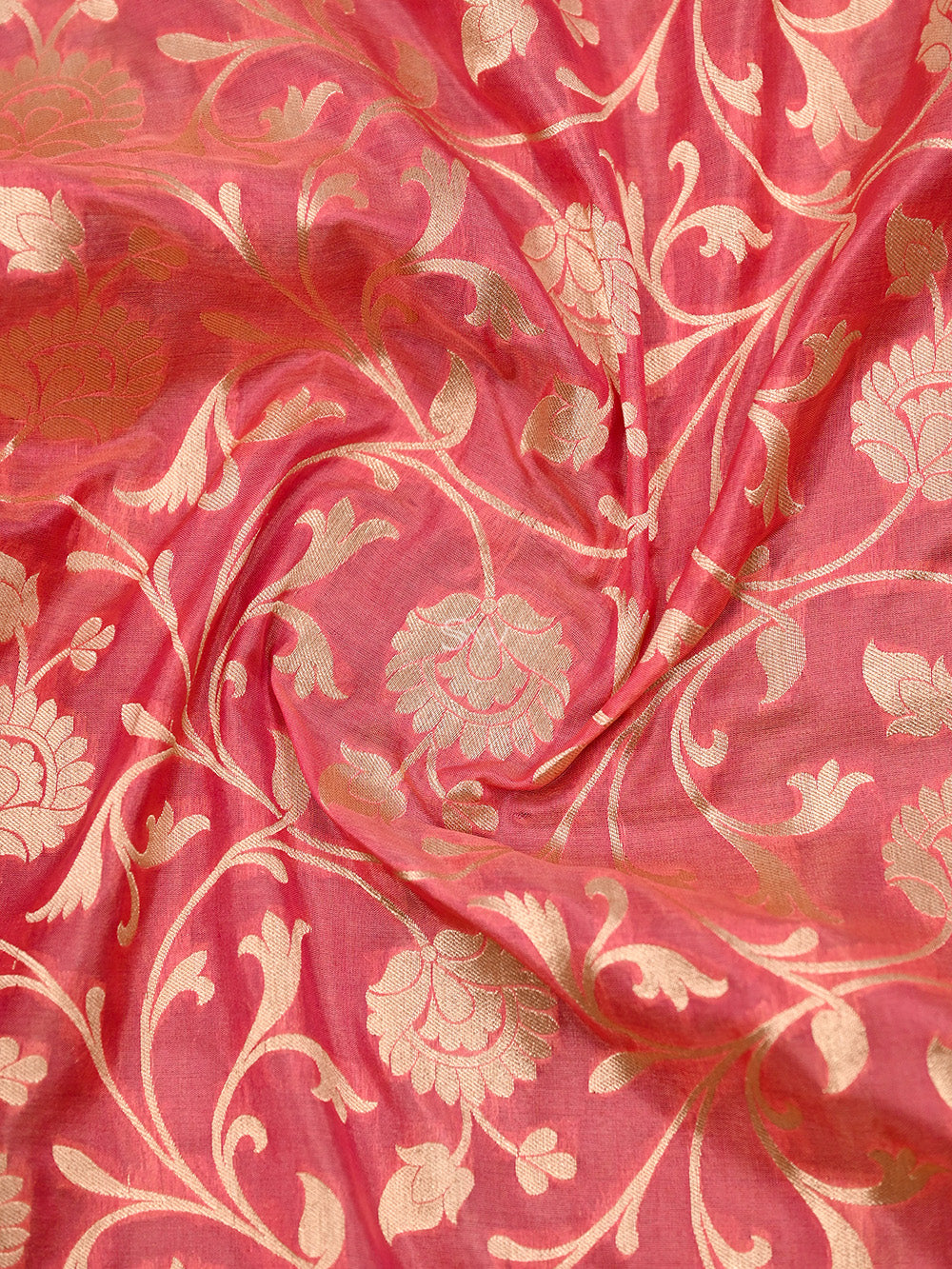 Pink Uppada Jaal Katan Silk Handloom Banarasi Saree