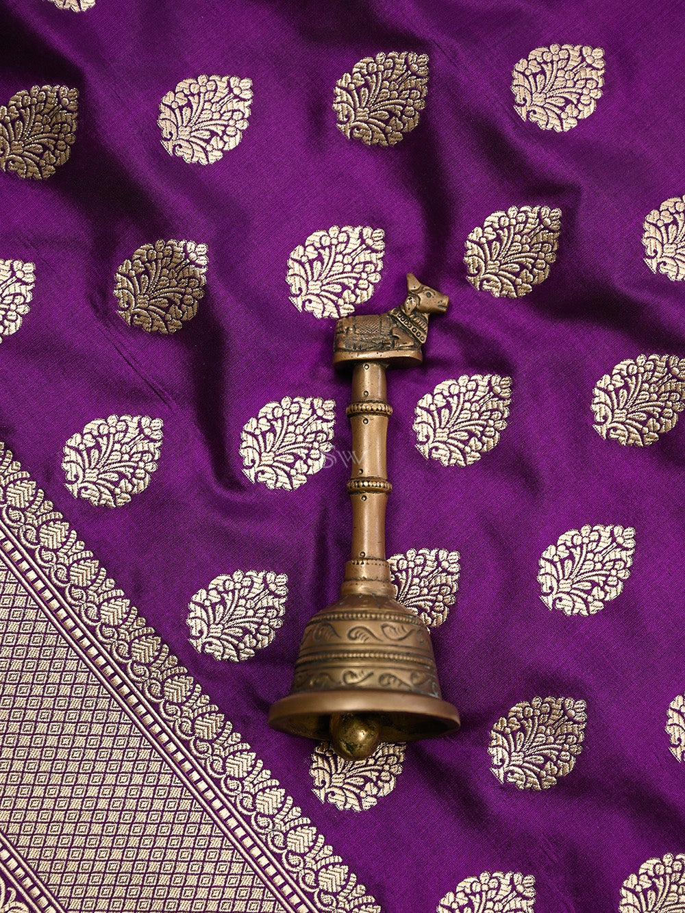 Purple Booti Uppada Katan Silk Handloom Banarasi Saree