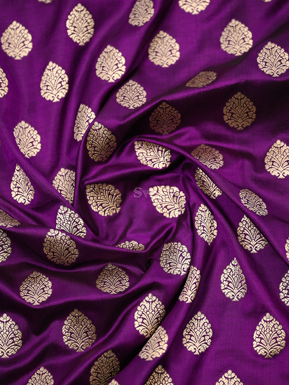 Purple Booti Uppada Katan Silk Handloom Banarasi Saree