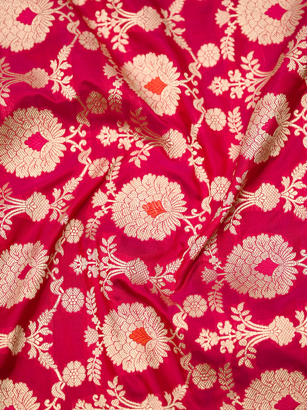 Pink Red Meenakari Uppada Katan Silk Handloom Banarasi Saree