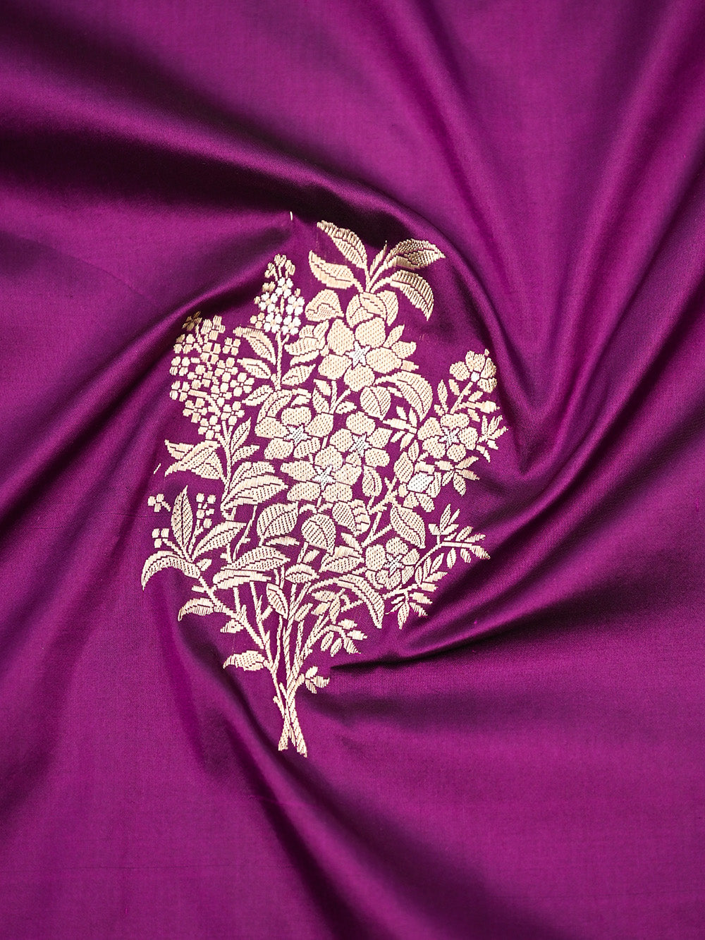 Purple Boota Katan Silk Handloom Banarasi Saree