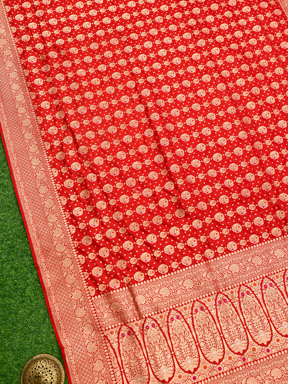 Red Meenakari Uppada Katan Silk Handloom Banarasi Saree