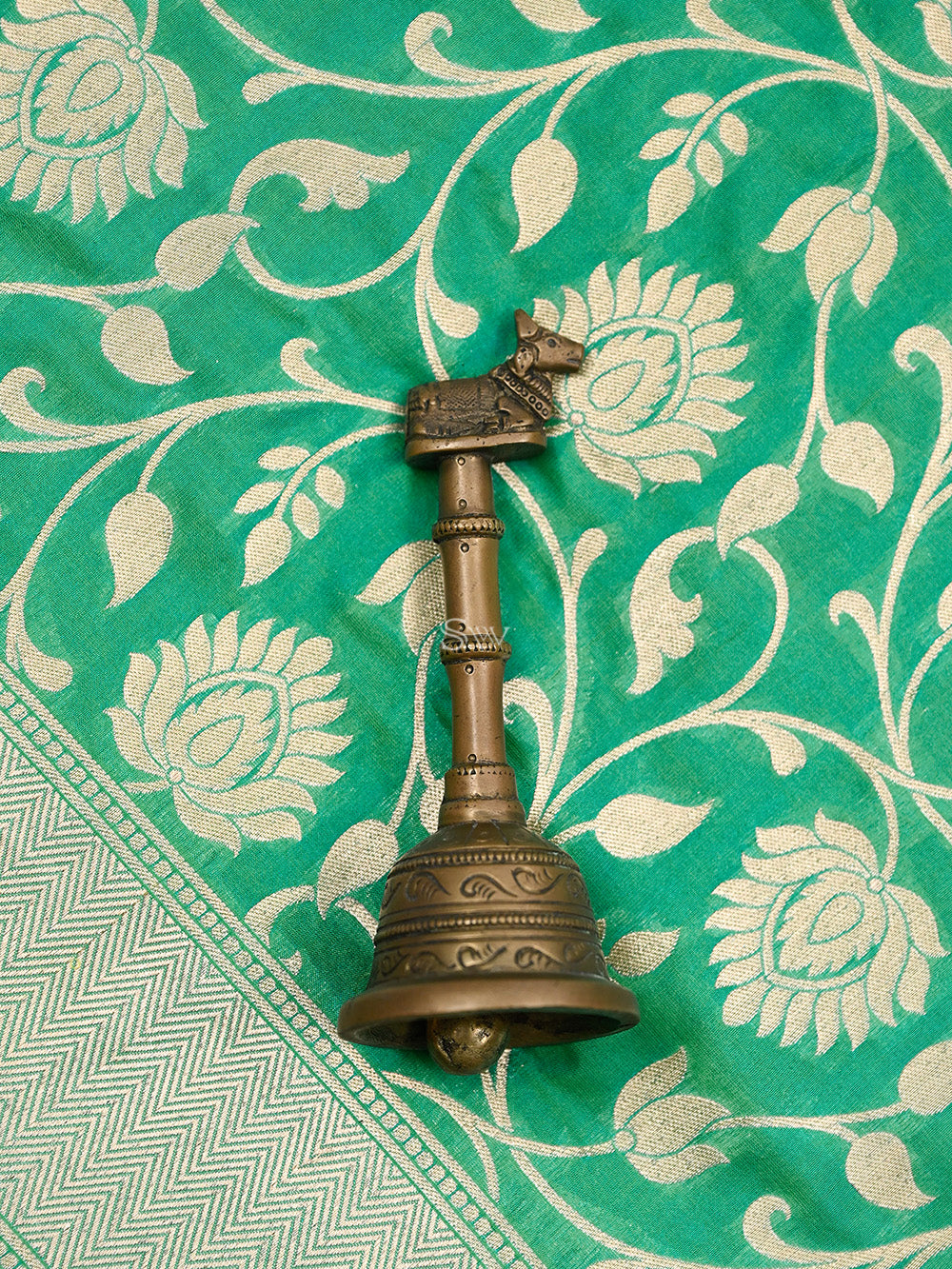 Sea Green Uppada Jaal Katan Silk Handloom Banarasi Saree