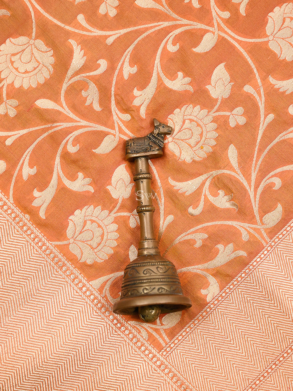 Orange Uppada Jaal Katan Silk Handloom Banarasi Saree