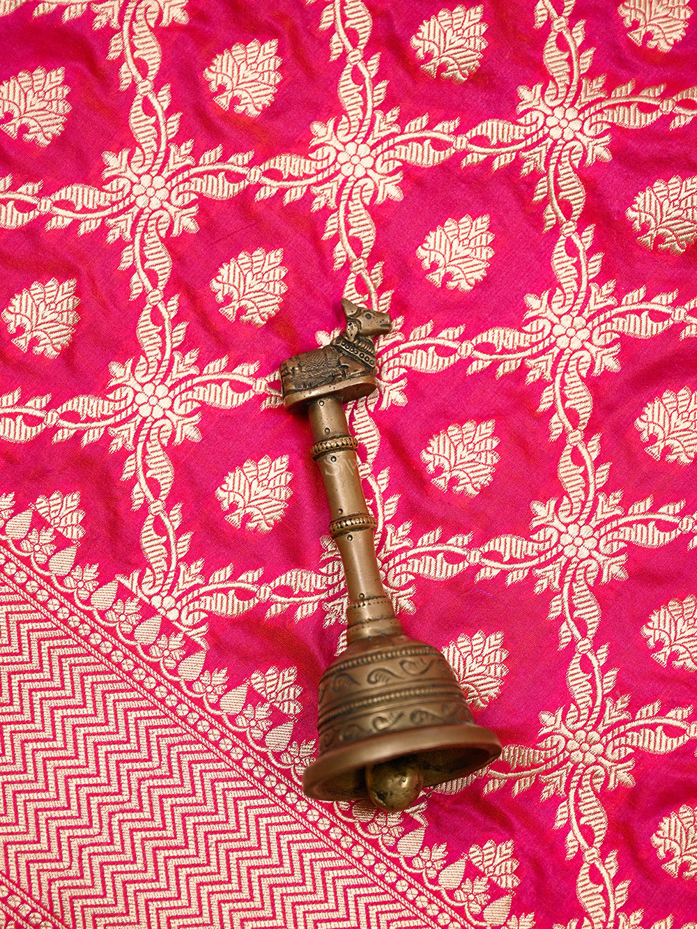 Pink Orange Uppada Katan Silk Handloom Banarasi Saree