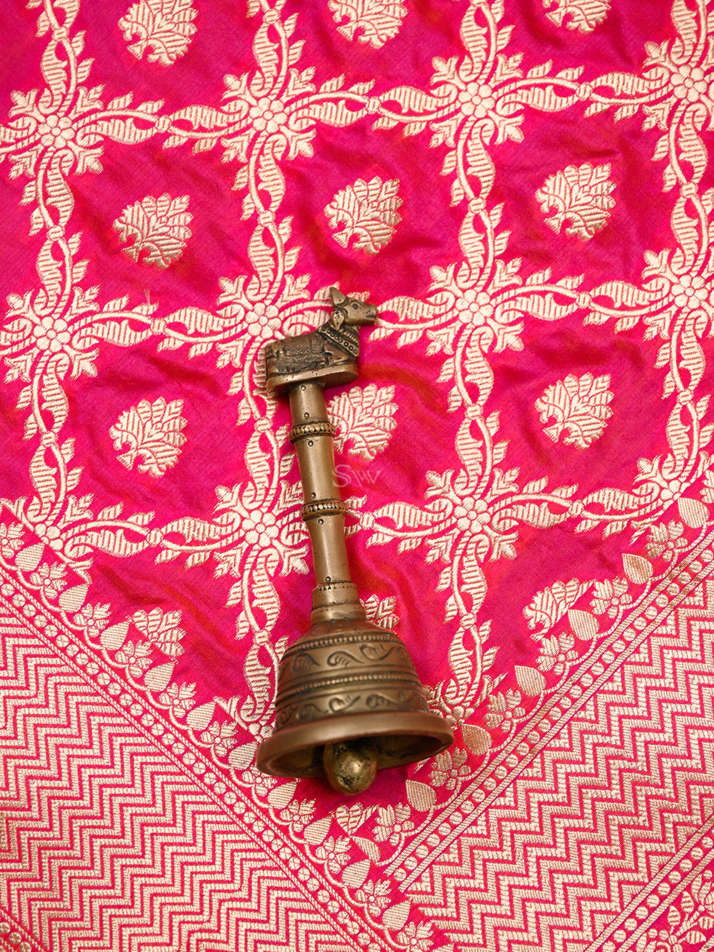 Pink Orange Uppada Katan Silk Handloom Banarasi Saree