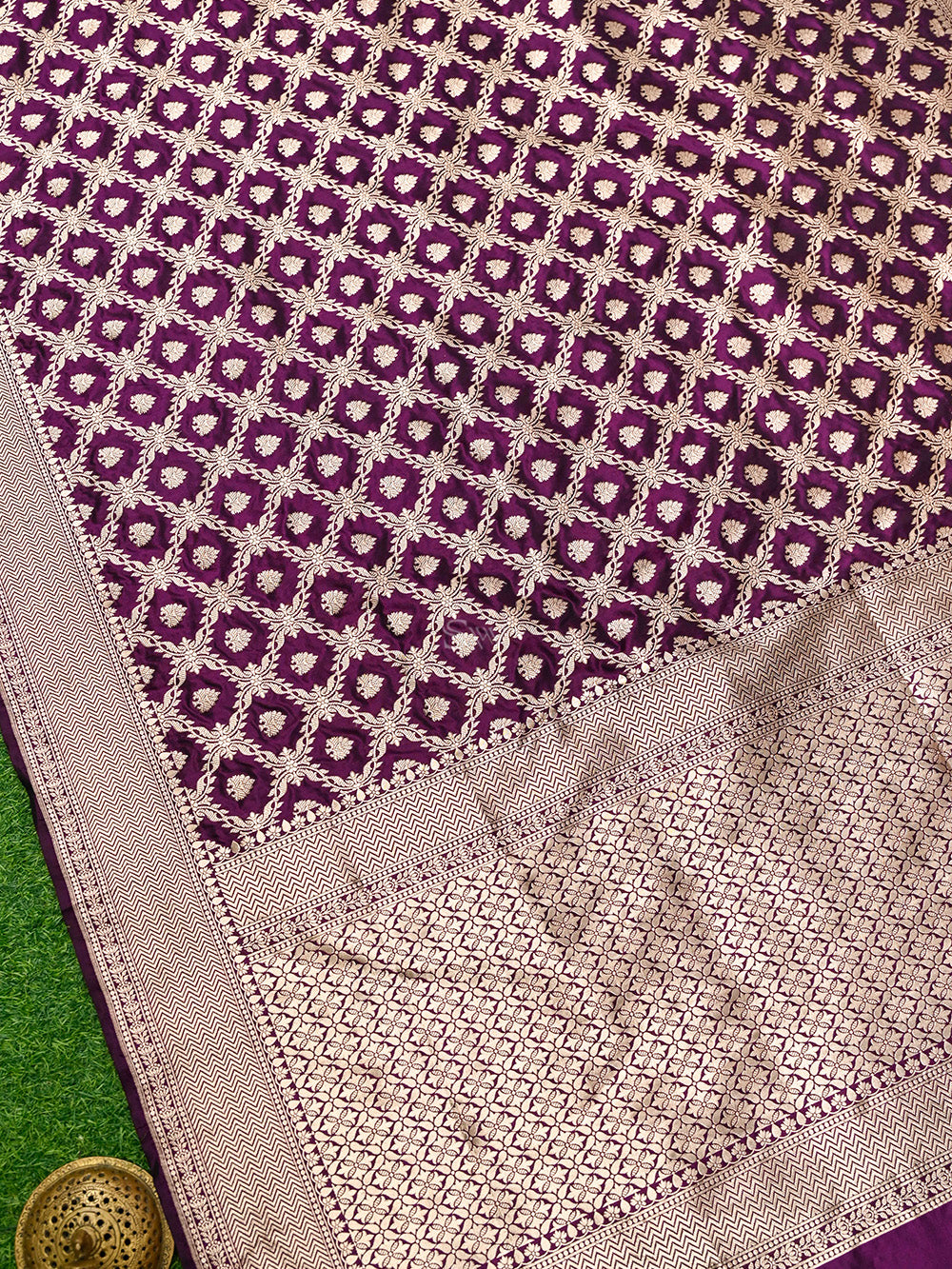 Wine Uppada Katan Silk Handloom Banarasi Saree