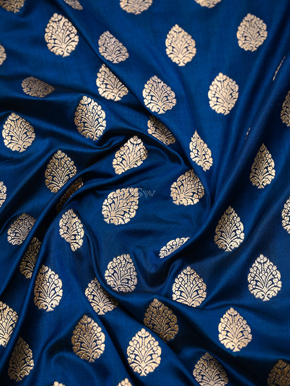 Midnight Blue Booti Uppada Katan Silk Handloom Banarasi Saree