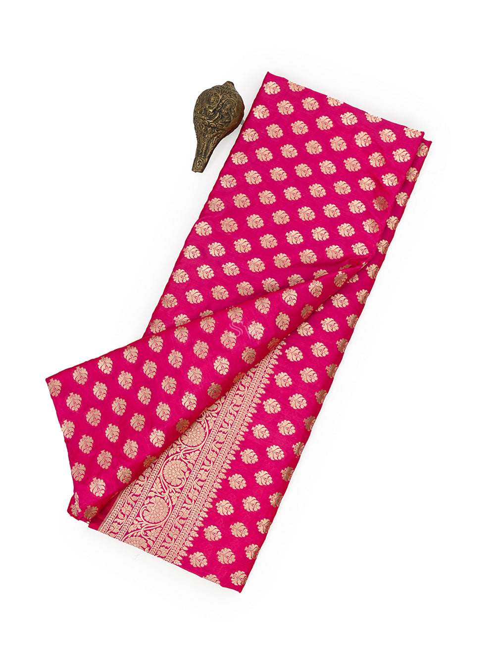 Magenta Booti Katan Silk Handloom Banarasi Saree