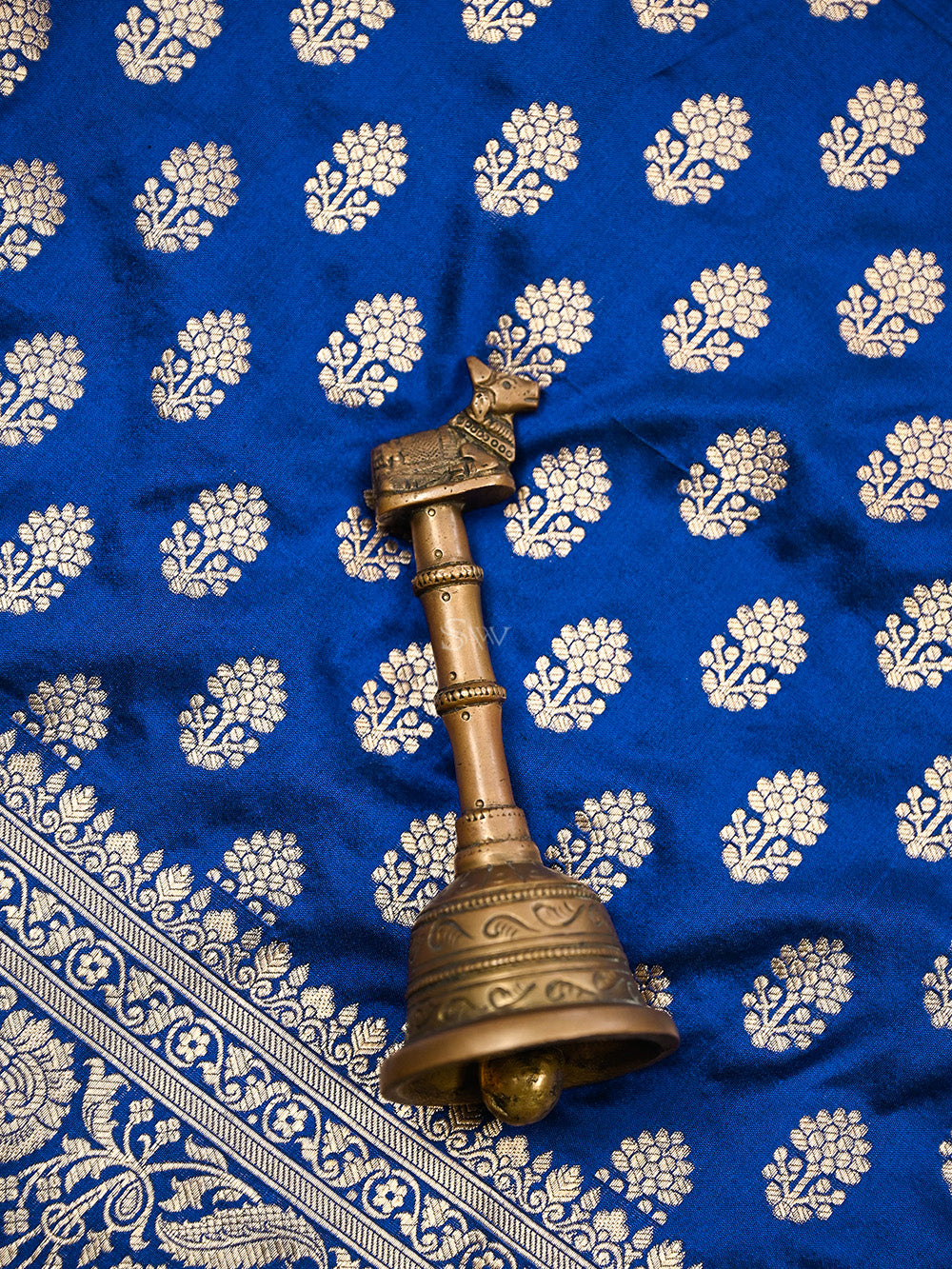 Blue Booti Uppada Katan Silk Handloom Banarasi Saree