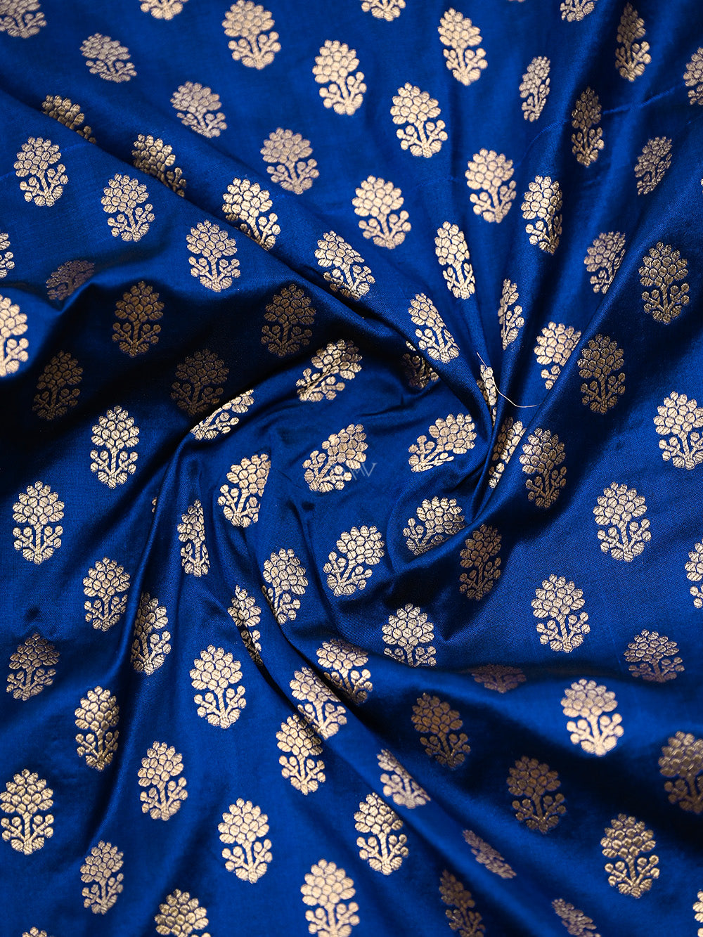 Blue Booti Uppada Katan Silk Handloom Banarasi Saree