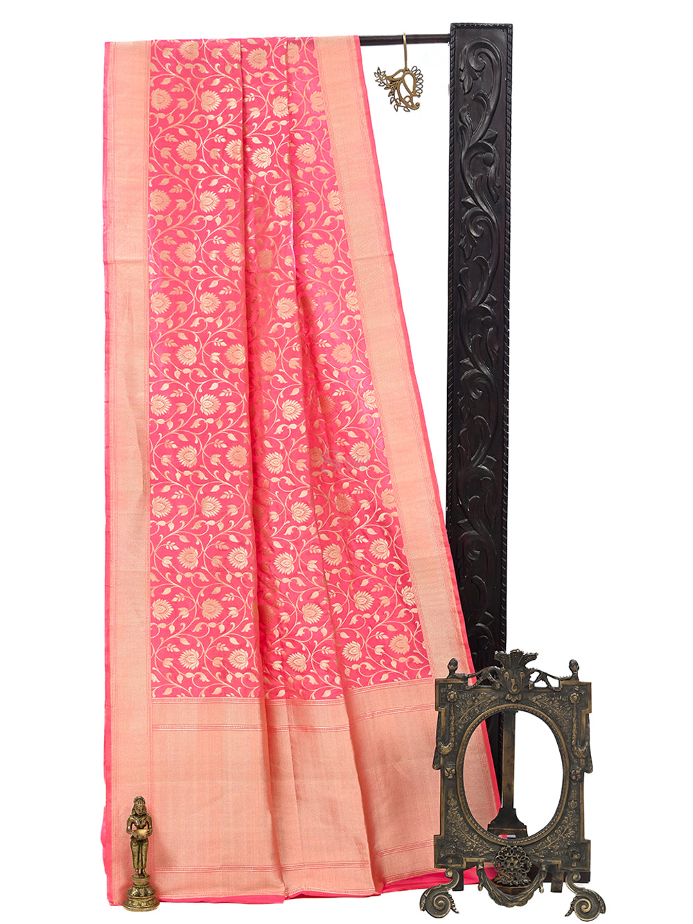 Pastel Pink Uppada Katan Silk Handloom Banarasi Saree