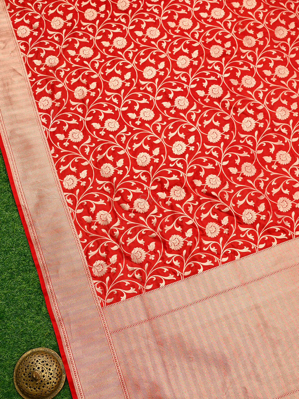 Red Uppada Katan Silk Handloom Banarasi Saree