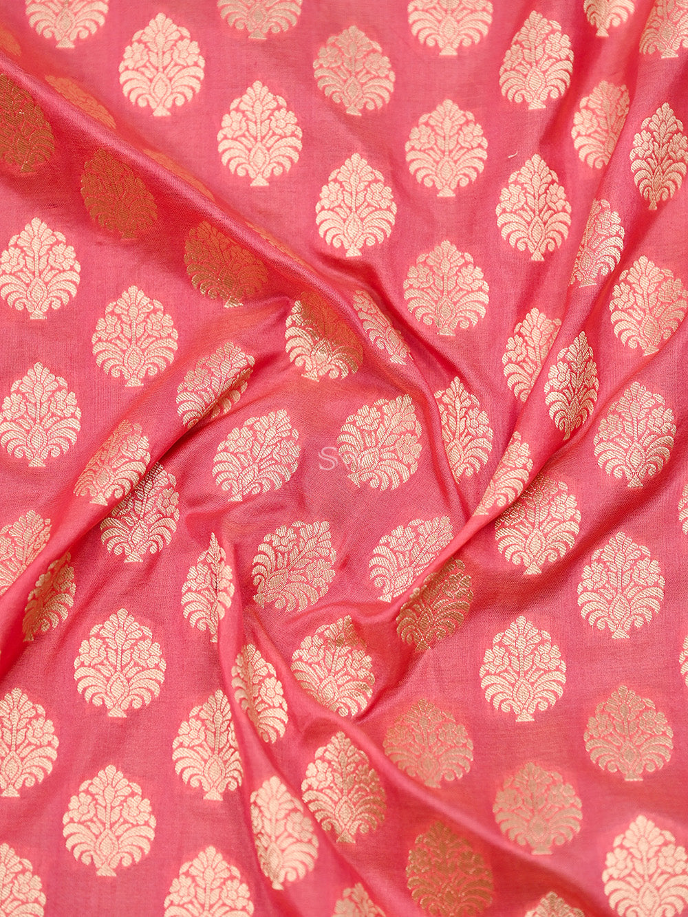 Pastel Pink Booti Katan Silk Handloom Banarasi Saree