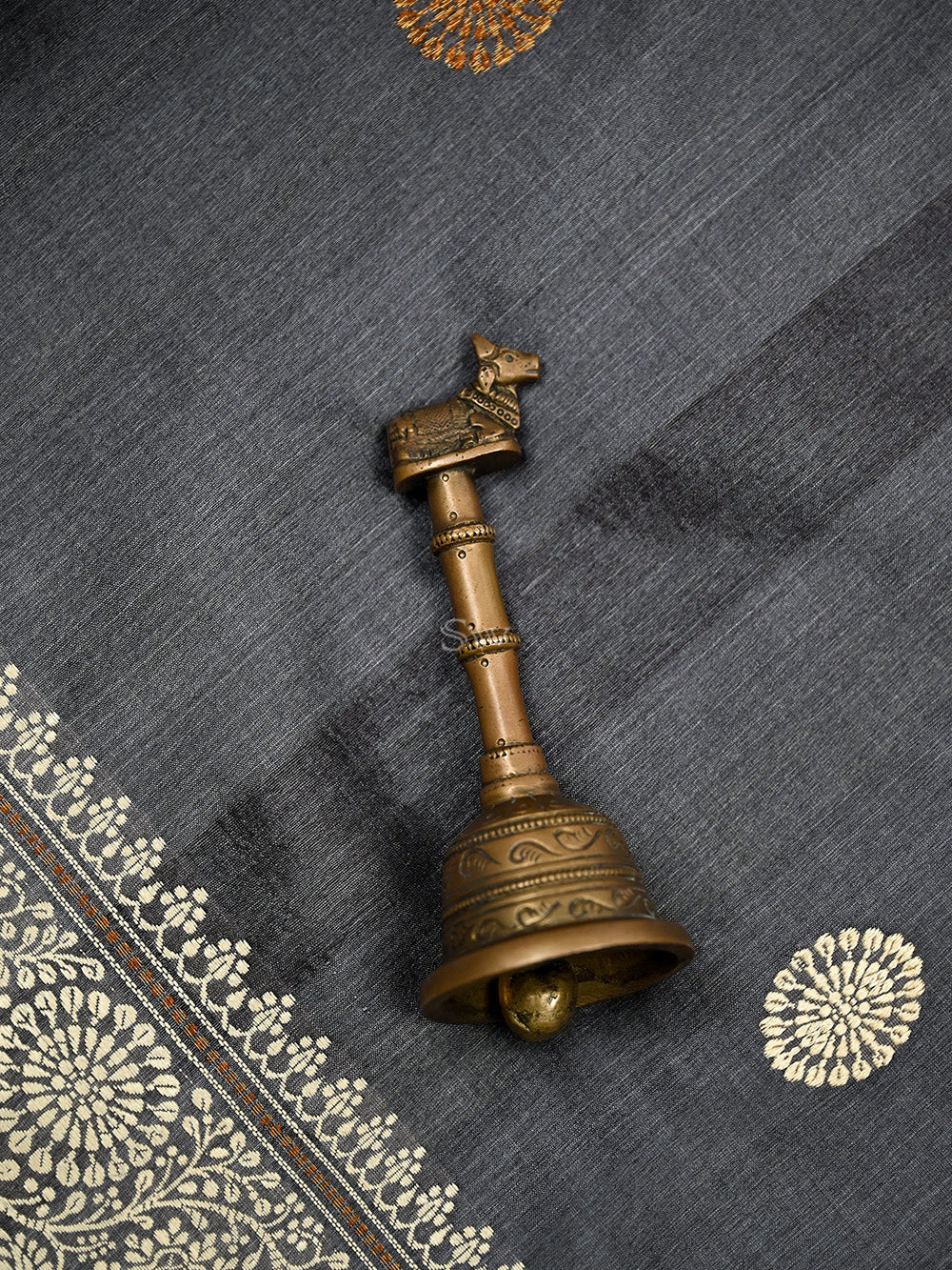 Grey Tussar Silk Handloom Banarasi Saree