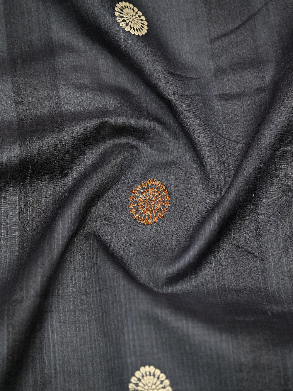 Grey Tussar Silk Handloom Banarasi Saree