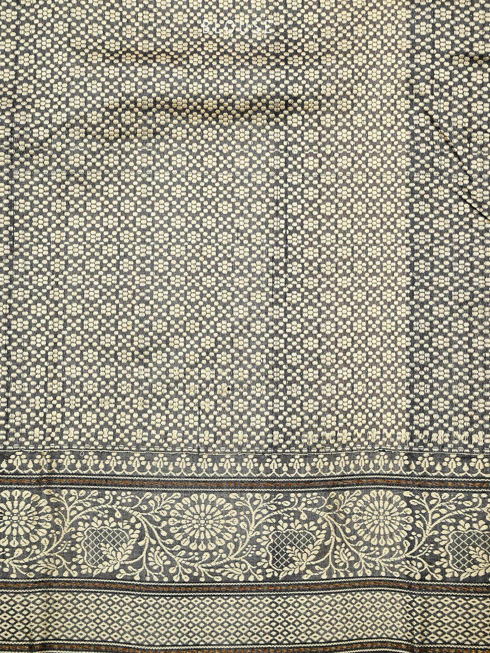 Grey Tussar Silk Handloom Banarasi Saree