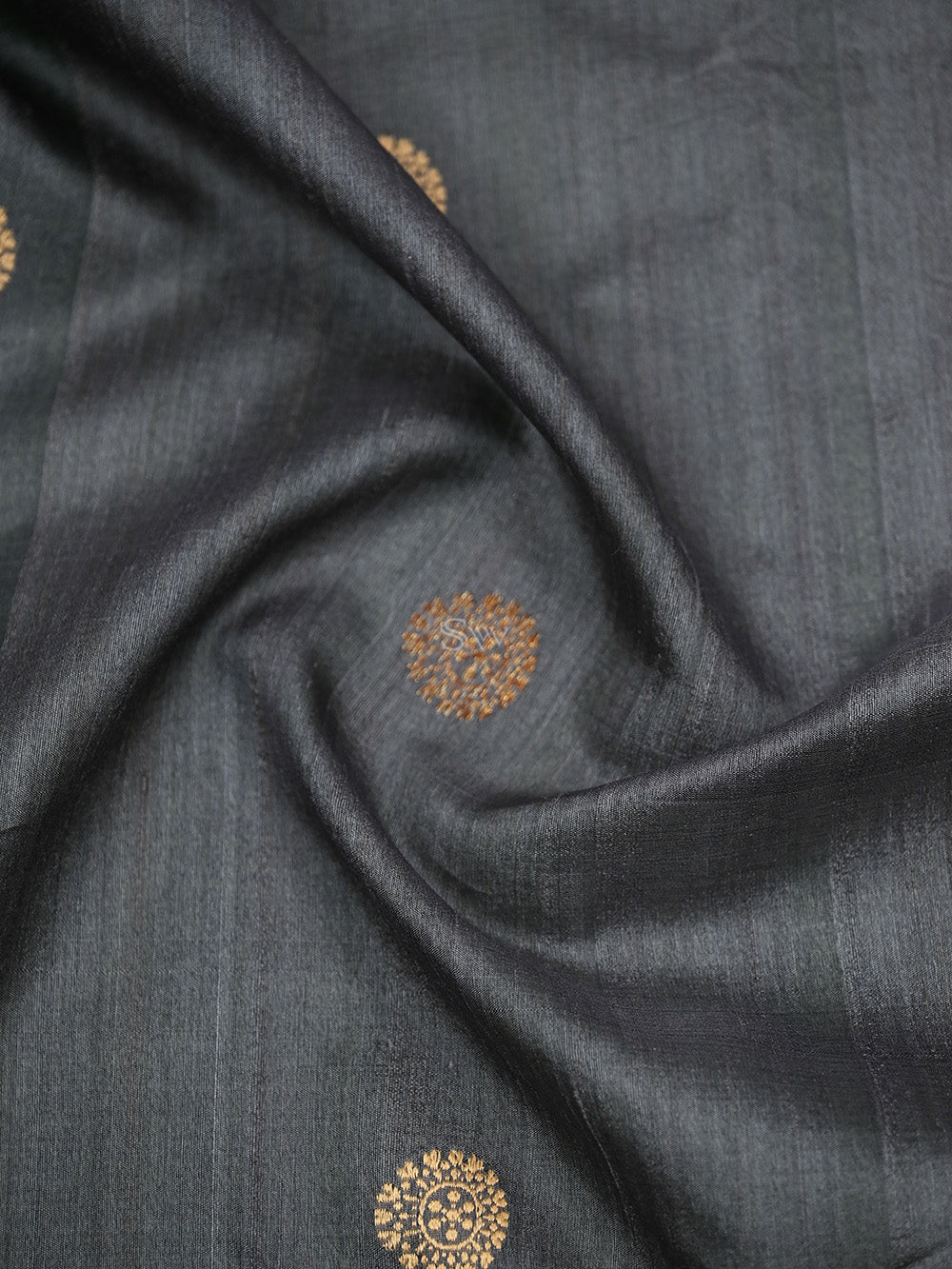 Grey Tussar Silk Handloom Banarasi Saree