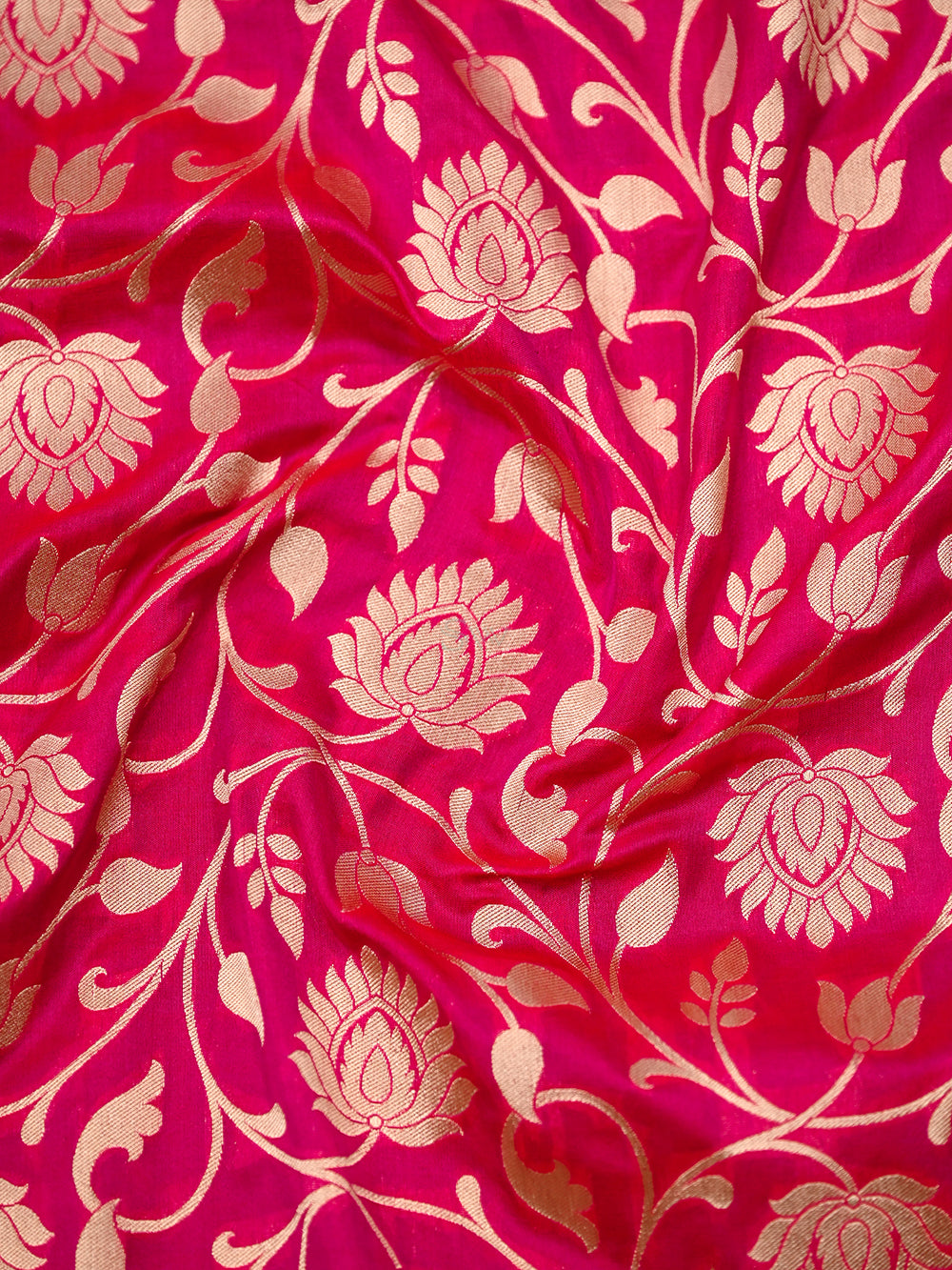 Pink Red Uppada Katan Silk Handloom Banarasi Saree