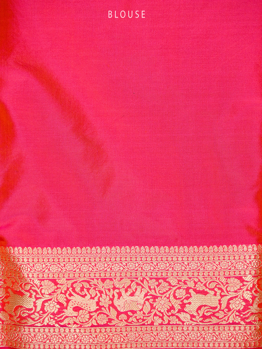 Pink Orange Shikargah Katan Silk Handloom Banarasi Saree