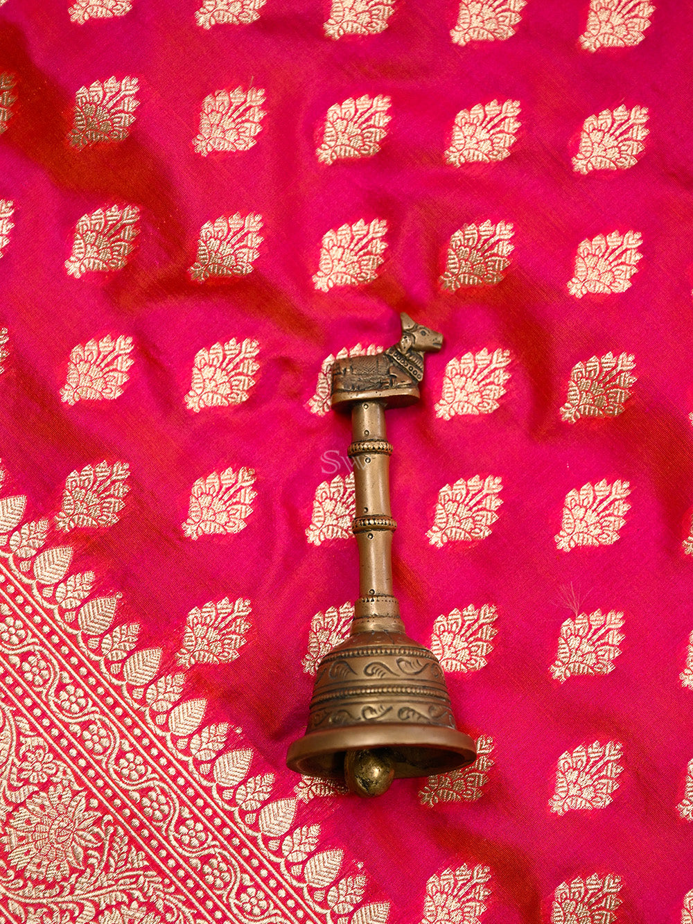 Pink Orange Booti Uppada Katan Silk Handloom Banarasi Saree