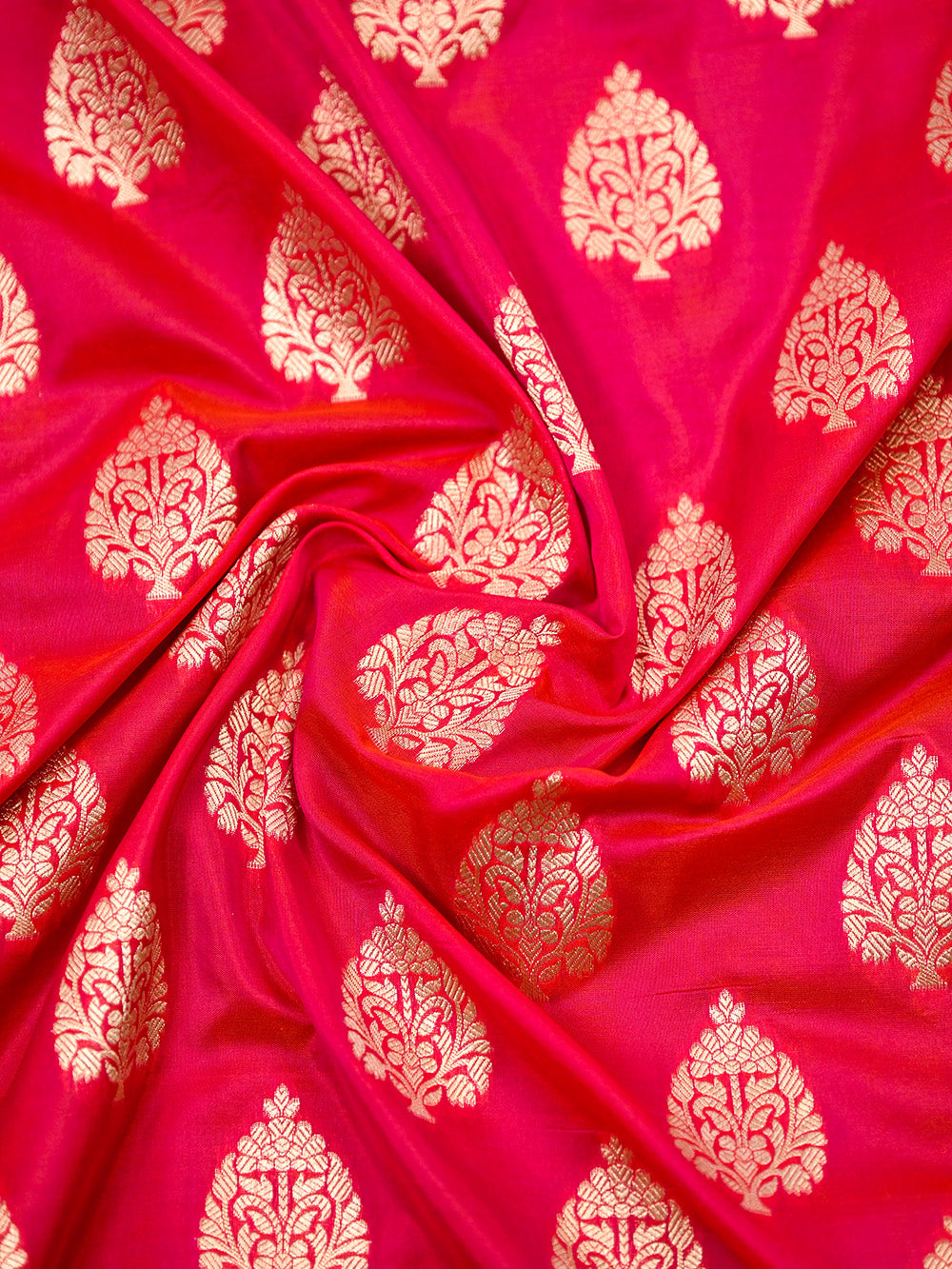 Pink Orange Booti Uppada Katan Silk Handloom Banarasi Saree