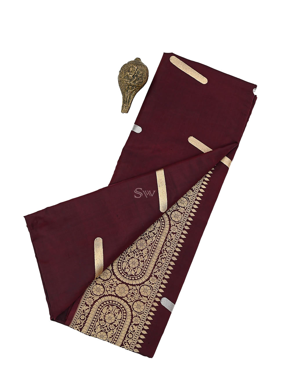 Wine Boota Katan Silk Handloom Banarasi Saree