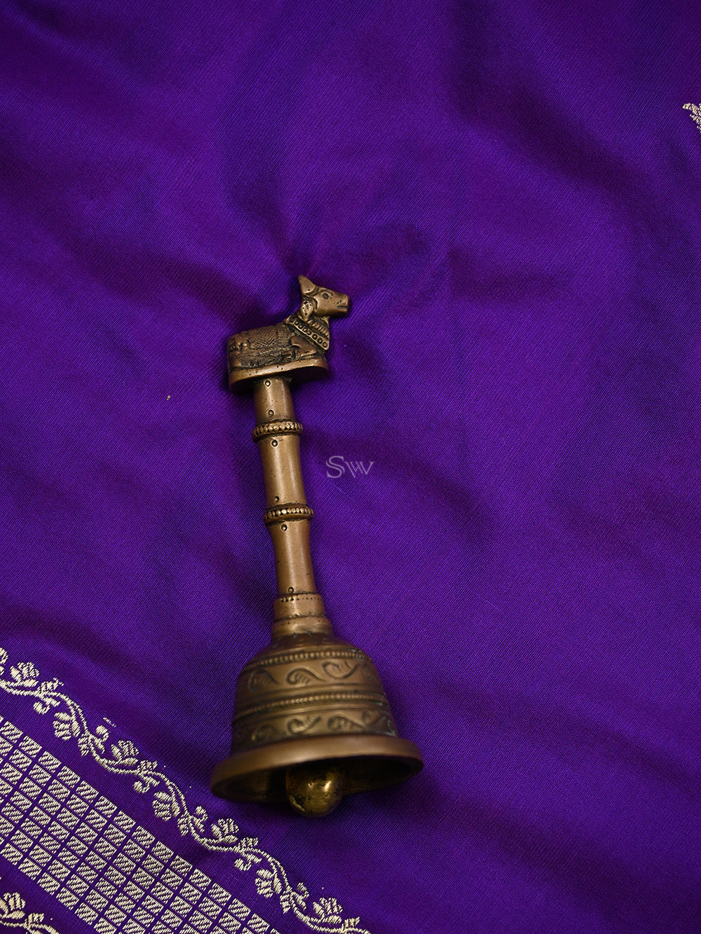 Purple Boota Katan Silk Handloom Banarasi Saree