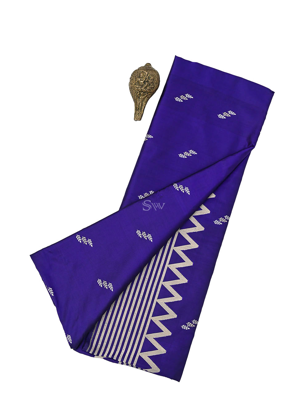 Purple Booti Katan Silk Handloom Banarasi Saree