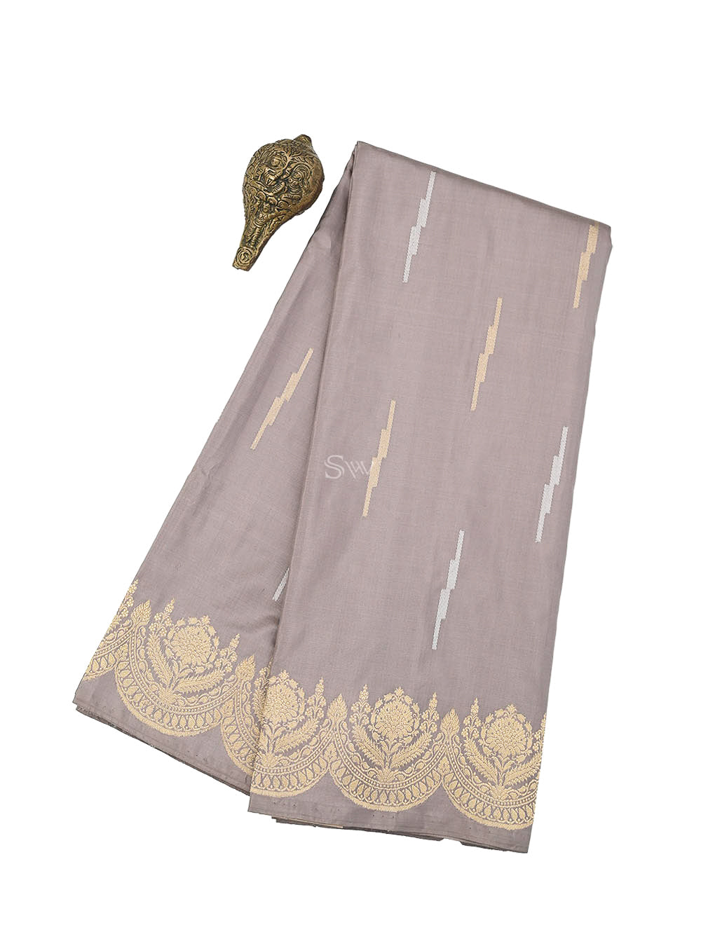 Pastel Brown Boota Katan Silk Handloom Banarasi Saree