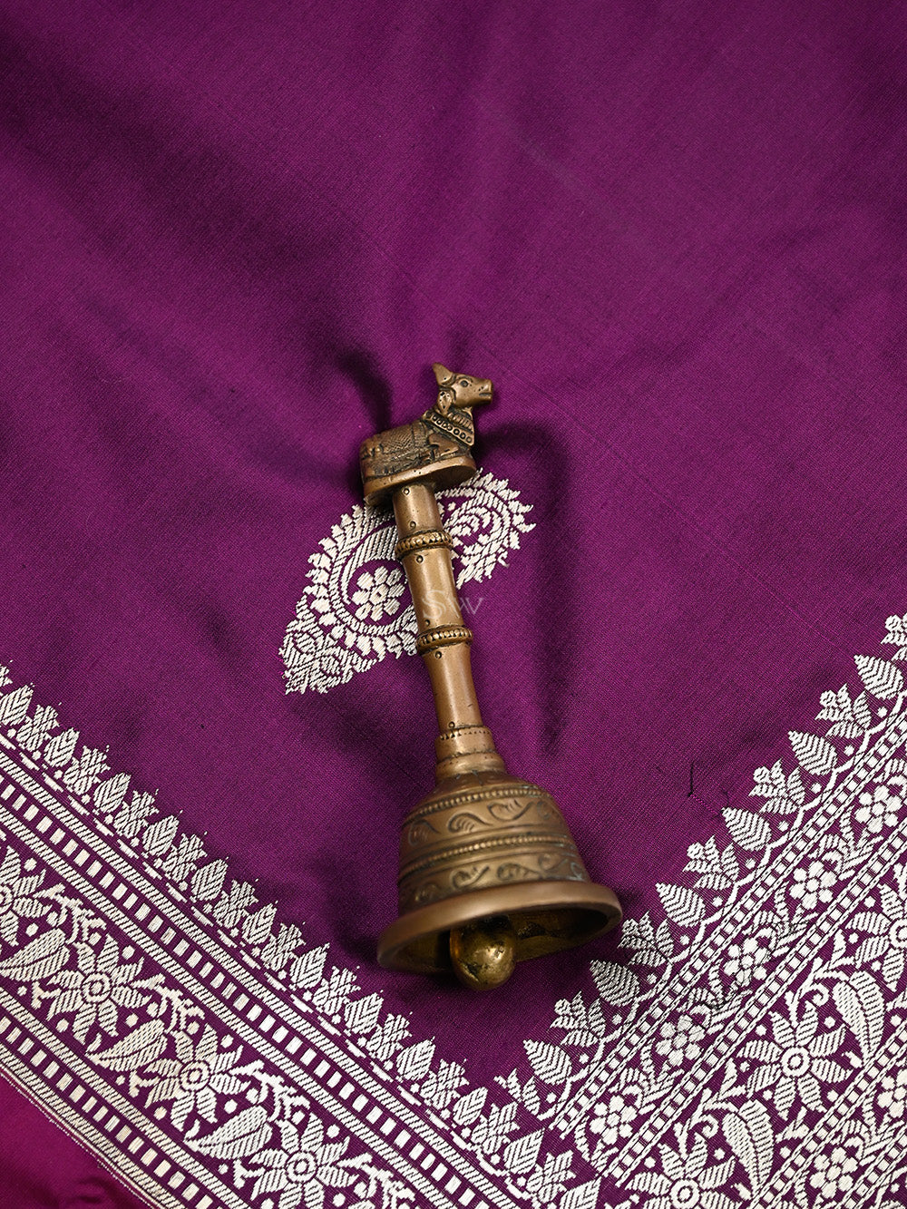 Purple Boota Katan Silk Handloom Banarasi Saree