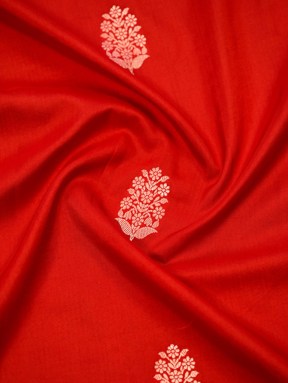 Red Boota Katan Silk Handloom Banarasi Saree