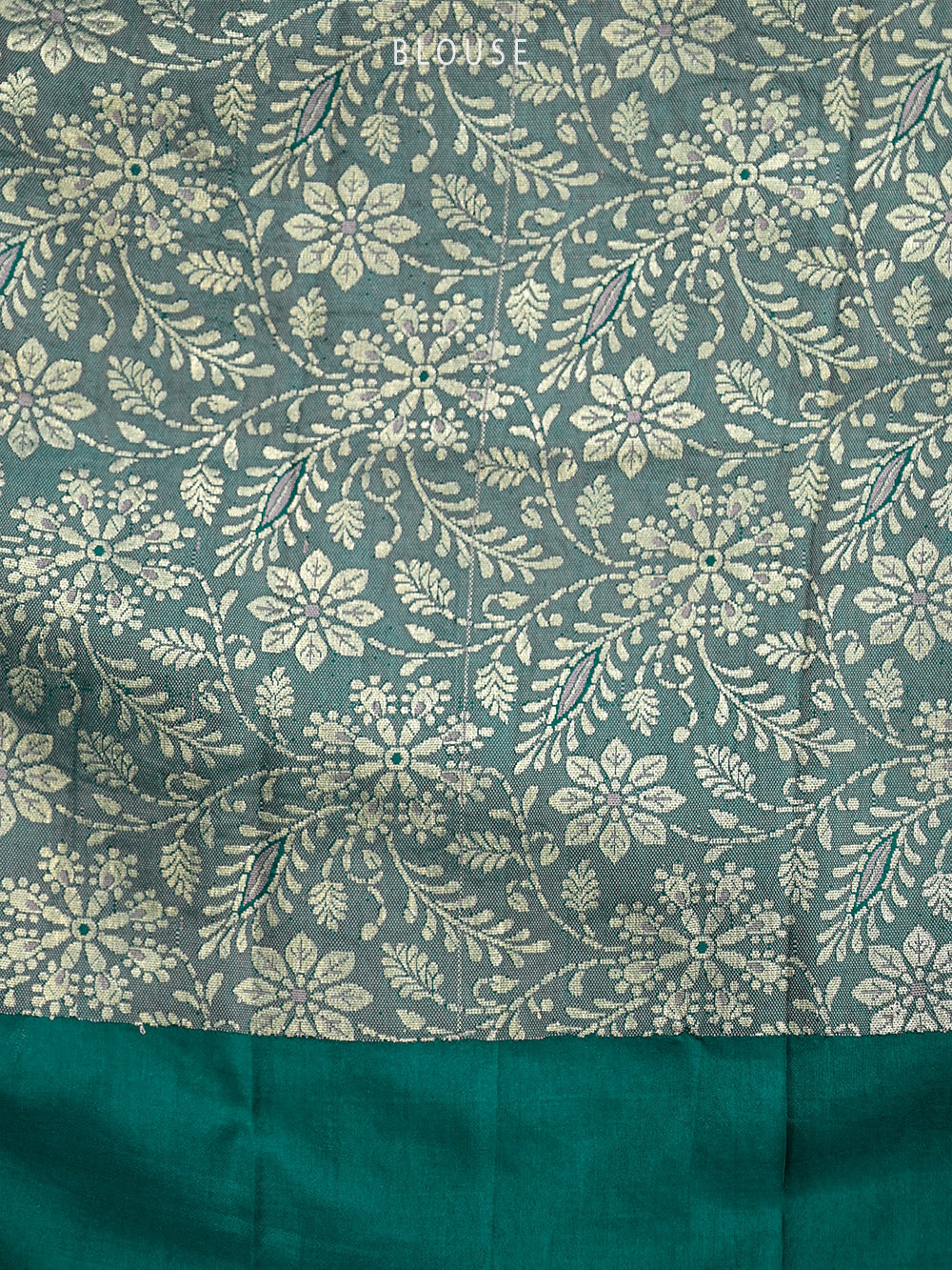 Teal Green Boota Katan Silk Handloom Banarasi Saree