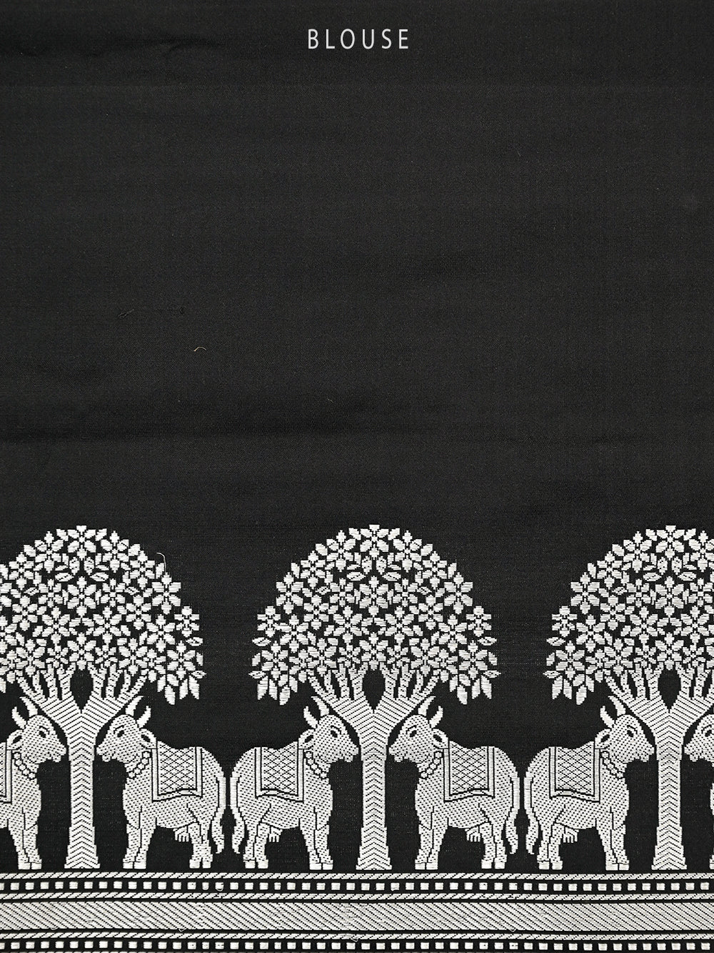 Black Shikargah Boota Satin Silk Handloom Banarasi Saree - Sacred Weaves