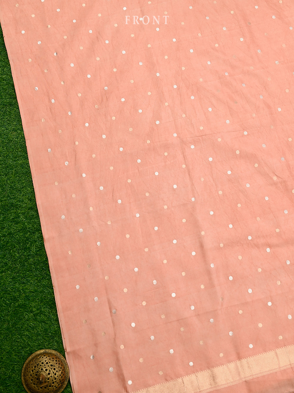 Peach Katan Silk Handloom Banarasi Suit